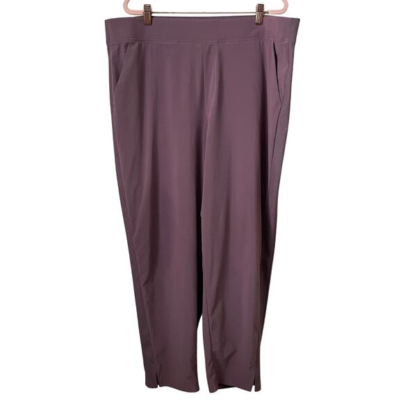 Athleta Pants Womens Size 18 Mauve Brooklyn Ankle High Rise Stretch Gym 198671 - Picture 1 of 12